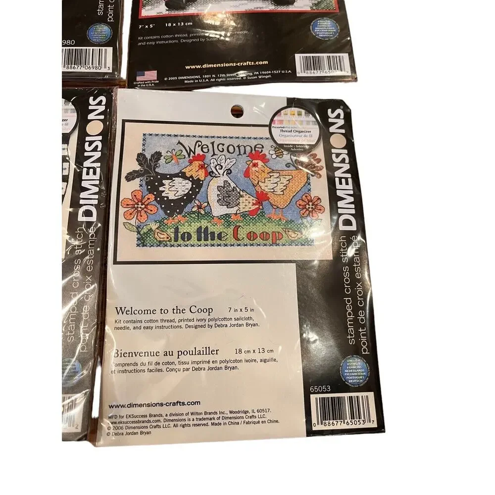 Lot 4 Dimensions Mini Stamped Cross Stitch Kit 7